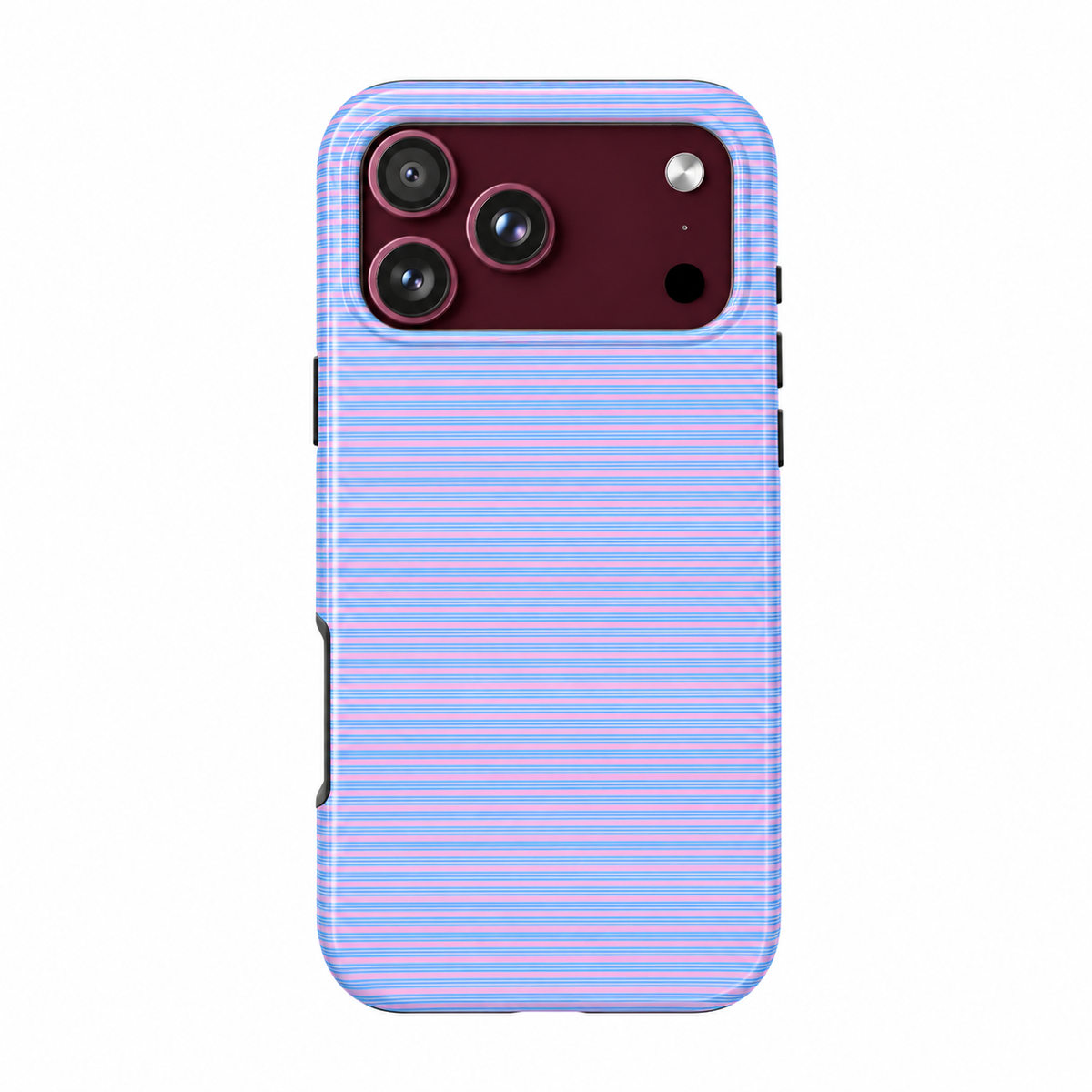Candy Static 🦄 | Pink & Blue Y2K Striped iPhone Case
