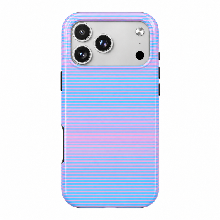 Candy Static 🦄 | Pink & Blue Y2K Striped iPhone Case
